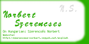 norbert szerencses business card
